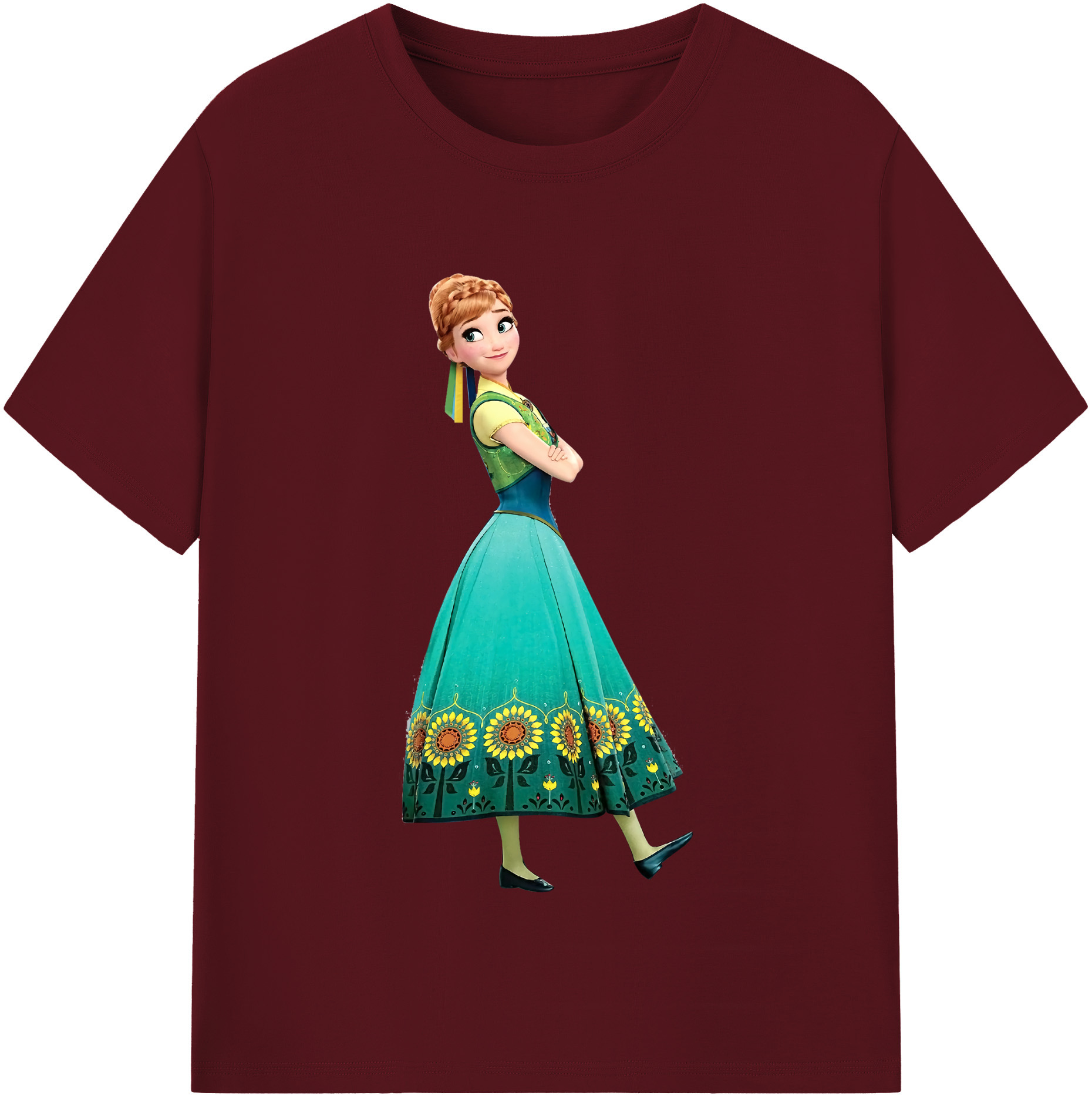 （画像用） アナと雪の女王 アンナ エルサ Frozen Anna Elsa 綿100％半袖Tシャツ（フロントプリント）